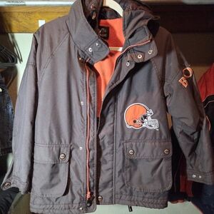 Vintage 1999 Pro Cleveland Browns Football Jacket Sz M Orange Accents
